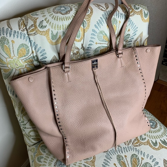 Rebecca Minkoff Large Beige Studded Tote Bag - Picture 2 of 7